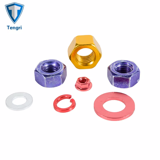 Anodized Aluminum 7075 Fasteners Hollow Rivet Flat Head Socket Cap Screws Hex Bolts Hex Nut Flat Washers Thumb Screw Allen Bolt for Chemical Industry in Stock